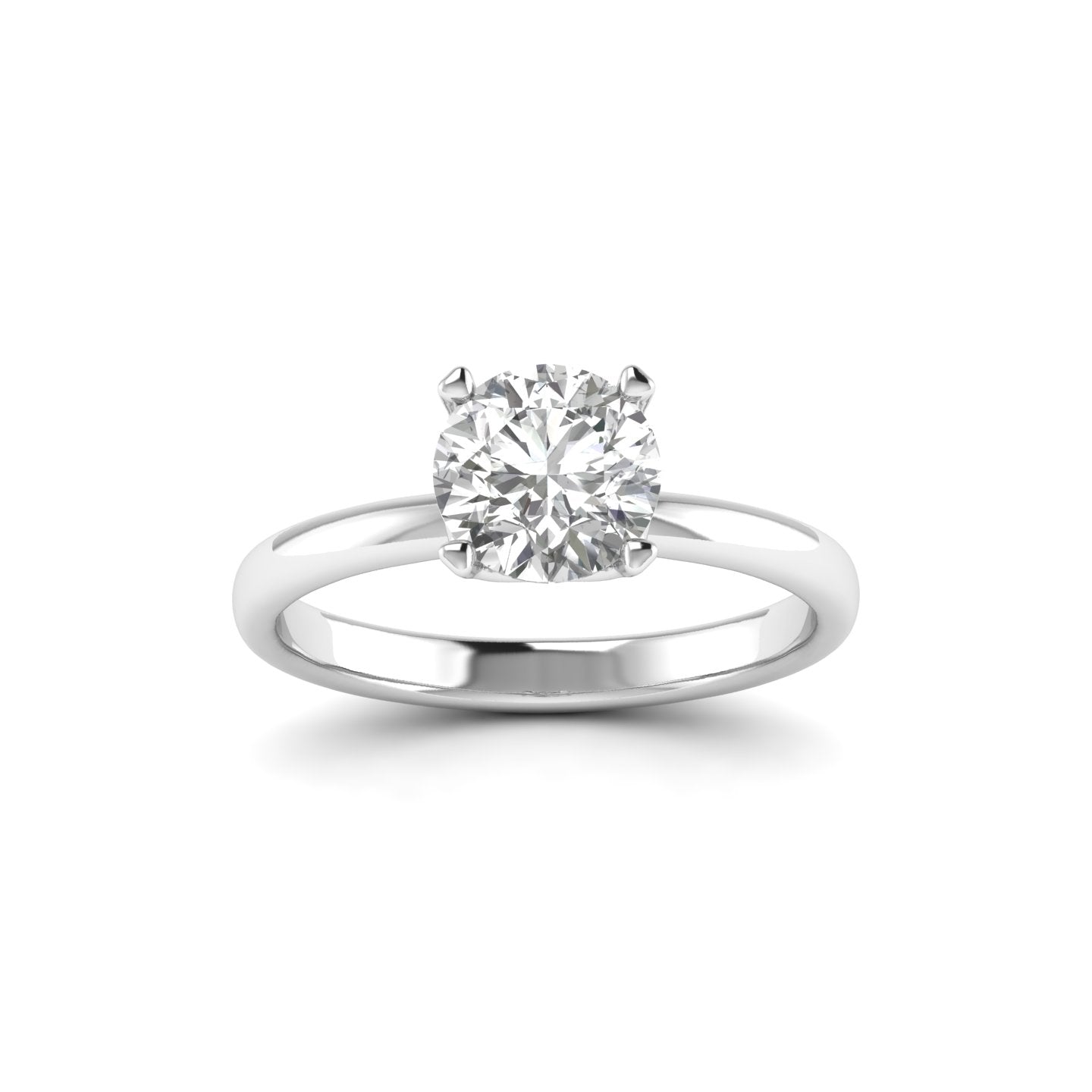 White Gold Studded 1 Carat Lab Grown Diamond Ring-G Color VVS2 Clarity.